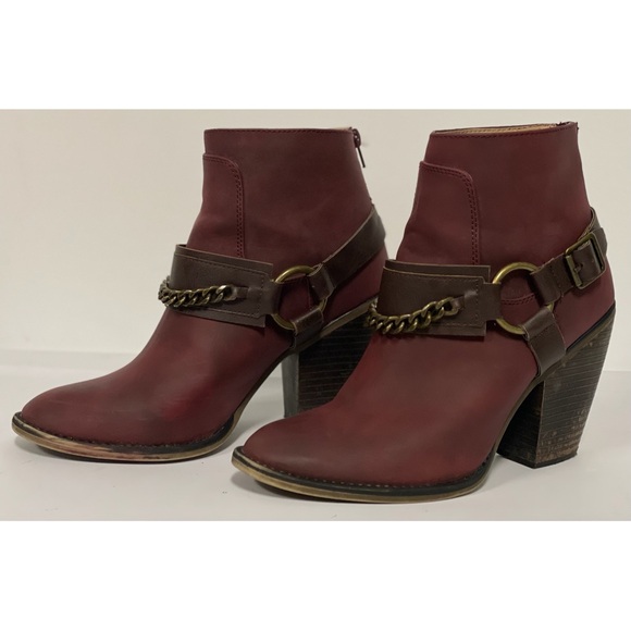 Candie's Heeled Ankle Boots Wine Size 9.5 - Picture 5 of 11